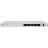 Ubiquiti UniFi US-24 Administreret L2 Gigabit Ethernet (10/100/1000) 1U Hvid, Switch Administreret, L2, Gigabit Ethernet (10/100/1000), Fuld duplex, Stativ-montering, 1U