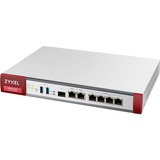 Zyxel USG Flex 200 firewall (hardware) 1800 Mbit/s 1800 Mbit/s, 450 Mbit/s, 100 Gbit/sek., 60 transaktioner/sek, 45,38 BUT/t, 529688,2 t