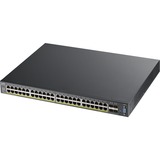 Zyxel XGS2210-52HP Administreret L2 Gigabit Ethernet (10/100/1000) Strøm over Ethernet (PoE) 1U Sort, Switch Administreret, L2, Gigabit Ethernet (10/100/1000), Strøm over Ethernet (PoE), Stativ-montering, 1U