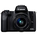 Canon EOS M50 + EF-M 15-45mm IS STM MILC 24,1 MP CMOS 6000 x 4000 pixel Sort, Digital kamera Sort, 24,1 MP, 6000 x 4000 pixel, CMOS, 4K Ultra HD, Berøringsskærm, Sort