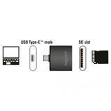 DeLOCK 91498 kortlæser USB 3.2 Gen 1 (3.1 Gen 1) Type-C Sort MMC, MMC Mobile, MMC+, MMCmicro, MicroSD (TransFlash), MicroSDHC, MicroSDXC, MiniSD, MiniSDHC,..., Sort, 5000 Mbit/s, Aluminium, 2000 GB, USB 3.2 Gen 1 (3.1 Gen 1) Type-C