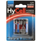 HyCell 5030662 husholdningsbatteri Engangsbatteri AAA Nikkel-Metalhydrid (NiMH) Engangsbatteri, AAA, Nikkel-Metalhydrid (NiMH), 1,2 V, 4 stk, 800 mAh
