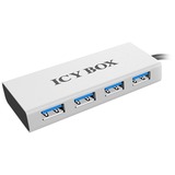 ICY BOX IB-AC6104 5000 Mbit/s Aluminium, Sølv, USB hub Sølv/Sort, USB 3.2 Gen 1 (3.1 Gen 1) Type-A, 5000 Mbit/s, Aluminium, Sølv, Aluminium, Strøm, 90 mm