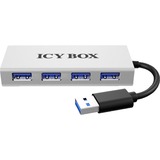 ICY BOX IB-AC6104 5000 Mbit/s Aluminium, Sølv, USB hub Sølv/Sort, USB 3.2 Gen 1 (3.1 Gen 1) Type-A, 5000 Mbit/s, Aluminium, Sølv, Aluminium, Strøm, 90 mm