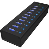 ICY BOX IB-AC6110 USB 3.2 Gen 1 (3.1 Gen 1) Micro-B 5000 Mbit/s Sort, USB hub Sort, USB 3.2 Gen 1 (3.1 Gen 1) Micro-B, USB 3.2 Gen 1 (3.1 Gen 1) Type-A, 5000 Mbit/s, Sort, Aluminium, Kina