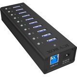 ICY BOX IB-AC6110 USB 3.2 Gen 1 (3.1 Gen 1) Type-B 5000 Mbit/s Sort, USB hub Sort, USB 3.2 Gen 1 (3.1 Gen 1) Type-B, USB 3.2 Gen 1 (3.1 Gen 1) Type-A, 5000 Mbit/s, Sort, Aluminium, Kina