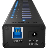 ICY BOX IB-AC6113 USB 3.2 Gen 1 (3.1 Gen 1) Type-B 5000 Mbit/s Sort, USB hub Sort, USB 3.2 Gen 1 (3.1 Gen 1) Type-B, USB 3.2 Gen 1 (3.1 Gen 1) Type-A, 5000 Mbit/s, Sort, Aluminium, Kina