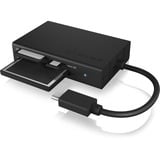 ICY BOX IB-CR401-C3 kortlæser USB 3.2 Gen 1 (3.1 Gen 1) Type-C Sort antracit, Kompakt flash (CF), MicroSD (TransFlash), MicroSDHC, MicroSDXC, SD, SDHC, SDXC, Sort, 5000 Mbit/s, Aluminium, Plast, USB 3.2 Gen 1 (3.1 Gen 1) Type-C, 77 mm