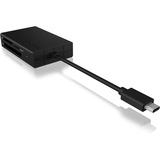 ICY BOX IB-CR401-C3 kortlæser USB 3.2 Gen 1 (3.1 Gen 1) Type-C Sort antracit, Kompakt flash (CF), MicroSD (TransFlash), MicroSDHC, MicroSDXC, SD, SDHC, SDXC, Sort, Aluminium, Plast, USB 3.2 Gen 1 (3.1 Gen 1) Type-C, USB, 49 mm