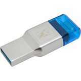 Kingston MobileLite Duo 3C kortlæser USB 3.2 Gen 1 (3.1 Gen 1) Type-A/Type-C Blå, Sølv Sølv