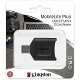 Kingston MobileLite Plus kortlæser USB 3.2 Gen 1 (3.1 Gen 1) Type-A Sort Sort, SD, Sort, Windows 10, Windows 8.1, Windows 8, Mac OS X v. 10.10.x+, Linux v.2.6.x+, Chrome OS, USB 3.2 Gen 1 (3.1 Gen 1) Type-A, 0 - 60 °C, -20 - 70 °C