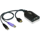ATEN KA7168 KVM-kabel Sort, KVM-switchen USB, HDMI, Sort, Plast, 104 g, 1 x RJ-45, 2 x USB A, 1 x HDMI