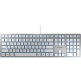 CHERRY KC 6000 SLIM FOR MAC tastatur Kontor USB QWERTY US engelsk Sølv Sølv/Hvid, Amerikansk layout, SX teknologi, Fuld størrelse (100 %), Ledningsført, USB, QWERTY, Sølv