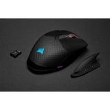 Corsair DARK CORE RGB PRO mus Højre hånd RF Wireless + Bluetooth + USB Type-A Optisk 18000 dpi, Gaming mus Sort, Højre hånd, Optisk, RF Wireless + Bluetooth + USB Type-A, 18000 dpi, Sort