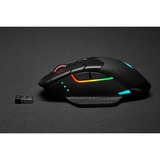 Corsair DARK CORE RGB PRO mus Højre hånd RF Wireless + Bluetooth + USB Type-A Optisk 18000 dpi, Gaming mus Sort, Højre hånd, Optisk, RF Wireless + Bluetooth + USB Type-A, 18000 dpi, Sort