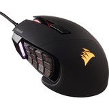 Corsair Scimitar RGB Elite mus Højre hånd USB Type-A Optisk 18000 dpi, Gaming mus Sort, Højre hånd, Optisk, USB Type-A, 18000 dpi, Sort