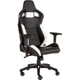 Corsair T1 Race PC gamingstol Sort, Hvid, Spil pladser Sort/Hvid, PC gamingstol, 120 kg, Væddeløb, Nylon, Sort, Metal