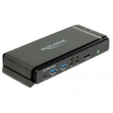DeLOCK 11467 KVM Switch Sort, KVM-switchen Sort, 4096 x 2160 pixel, 4K Ultra HD, Sort