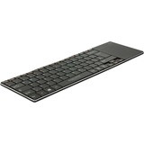 DeLOCK 12454 tastatur til mobil enhed Sort Micro-USB Sort, DE-layout, Touchpad, Alle mærker, Sort, Aluminium, Trådløs, Micro-USB