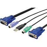 Digitus DS-19232 KVM-kabel Flerfarvet, Sort 3 m 3 m, PS/2, PS/2, VGA, Flerfarvet, Sort, USB