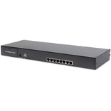 Digitus DS-72210-4GE rack-konsol 43,2 cm (17") 1280 x 1024 pixel Sort 1U, KVM-switchen 43,2 cm (17"), 1280 x 1024 pixel, 1000:1, TFT, 16,78 millioner farver, Cat 5