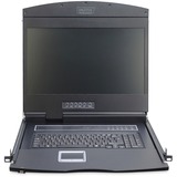 Digitus DS-72211-4GE rack-konsol 48,3 cm (19") 1366 x 768 pixel Sort 1U, KVM-switchen 48,3 cm (19"), 1366 x 768 pixel, 1000:1, TFT, 16,78 millioner farver, Cat 5