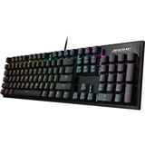 GIGABYTE AORUS K1 tastatur USB Sort, Gaming-tastatur Sort, DE-layout, Røde kirsebær MX, Fuld størrelse (100 %), USB, Mekanisk, RGB LED, Sort