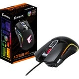 GIGABYTE AORUS M5 mus Højre hånd USB Type-A Optisk 16000 dpi, Gaming mus Sort, Højre hånd, Optisk, USB Type-A, 16000 dpi, Sort