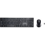 Kensington PRO FIT LPROFILE WIRELESS SET, Desktop sæt Sort, Fuld størrelse (100 %), Trådløs, RF trådløst, QWERTZ, Sort, Mus inkluderet