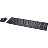 Kensington PRO FIT LPROFILE WIRELESS SET, Desktop sæt Sort, Fuld størrelse (100 %), Trådløs, RF trådløst, QWERTZ, Sort, Mus inkluderet