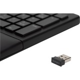 Kensington Pro Fit Ergo tastatur RF trådløs + USB QWERTZ Tysk Sort Sort, DE-layout, Fuld størrelse (100 %), RF trådløs + USB, QWERTZ, Sort