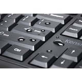 Kensington Pro Fit Ergo tastatur RF trådløs + USB QWERTZ Tysk Sort Sort, DE-layout, Fuld størrelse (100 %), RF trådløs + USB, QWERTZ, Sort