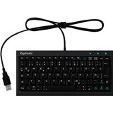 KeySonic ACK-3401U tastatur USB QWERTZ Tysk Sort Sort, DE-layout, X-Type-Membran, Mini, USB, Membran, QWERTZ, Sort