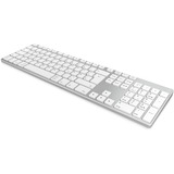 KeySonic KSK-8022BT tastatur Bluetooth QWERTZ Tysk Sølv Sølv, DE-layout, X-Type-Membran, Fuld størrelse (100 %), Bluetooth, Membran, QWERTZ, Sølv