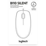 Logitech B110 Silent mus Ambidextrous USB Type-A Optisk 1000 dpi Sort, Ambidextrous, Optisk, USB Type-A, 1000 dpi, Sort