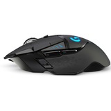 Logitech G502 mus RF trådløst 16000 dpi Højre hånd, Gaming mus Sort, Højre hånd, RF trådløst, 16000 dpi, Sort