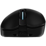 Logitech G703 Lightspeed mus Højre hånd RF trådløst Optisk 25600 dpi, Gaming mus Sort, Højre hånd, Optisk, RF trådløst, 25600 dpi, 1 ms, Sort
