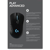 Logitech G703 Lightspeed mus Højre hånd RF trådløst Optisk 25600 dpi, Gaming mus Sort, Højre hånd, Optisk, RF trådløst, 25600 dpi, 1 ms, Sort