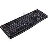 Logitech Keyboard K120 for Business tastatur USB QWERTY Engelsk Sort Sort, Amerikansk layout, Stemplet, Full-size (100%), Ledningsført, USB, QWERTY, Sort
