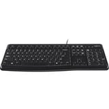Logitech Keyboard K120 for Business tastatur USB QWERTY Engelsk Sort Sort, Amerikansk layout, Stemplet, Full-size (100%), Ledningsført, USB, QWERTY, Sort