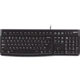 Logitech Keyboard K120 for Business tastatur USB QWERTY Engelsk Sort Sort, Amerikansk layout, Stemplet, Full-size (100%), Ledningsført, USB, QWERTY, Sort