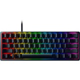 Razer Huntsman Mini tastatur USB QWERTZ Tysk Sort, Gaming-tastatur Sort, DE-layout, Razer lineær optisk (rød), 60%, USB, Optomekanisk nøglekontakt, QWERTZ, RGB LED, Sort