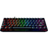Razer Huntsman Mini tastatur USB QWERTZ Tysk Sort, Gaming-tastatur Sort, DE-layout, Razer Clicky Optisk (Lilla), 60%, USB, Optomekanisk nøglekontakt, QWERTZ, RGB LED, Sort