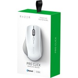 Razer Pro Click mus Højre hånd RF trådløs + Bluetooth Optisk 16000 dpi Hvid/grå, Højre hånd, Optisk, RF trådløs + Bluetooth, 16000 dpi, Grå, Hvid
