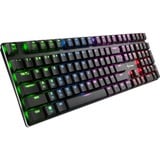 Sharkoon PureWriter RGB tastatur USB AZERTY Fransk Sort, Gaming-tastatur Sort, FR-layout, Kailh Choc Low Profile Red, USB, Mekanisk, AZERTY, RGB LED, Sort