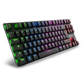 Sharkoon PureWriter TKL RGB tastatur USB Tysk Sort, Gaming-tastatur Sort, Mini, Ledningsført, USB, Mekanisk, RGB LED, Sort