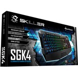 Sharkoon SKILLER SGK4 tastatur USB QWERTY Italiensk Sort, Gaming-tastatur Sort, It-layout, Gummi dome, Ledningsført, USB, Mekanisk, QWERTY, RGB LED, Sort