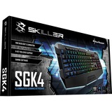 Sharkoon SKILLER SGK4 tastatur USB QWERTZ Tysk Sort, Gaming-tastatur Sort, DE-layout, Gummi dome, Ledningsført, USB, Membran, QWERTZ, RGB LED, Sort