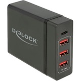DeLOCK USB-Wandladegerät 63974 Sort Indendørs, Oplader Sort, Indendørs, Vekselstrøm, 20 V, 1,2 m, Sort