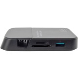 Digitus DA-70882 interface hub USB 2.0 625 Mbit/s Sort, Docking station Sort, USB 2.0, USB 3.2 Gen 1 (3.1 Gen 1) Type-A, MicroSD (TransFlash), SD, SDHC, SDXC, 625 Mbit/s, Sort, Plast